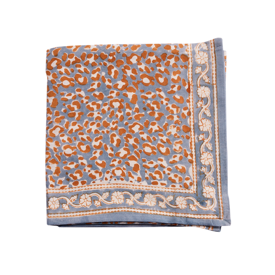 Foulard Indien - Léopard Blue