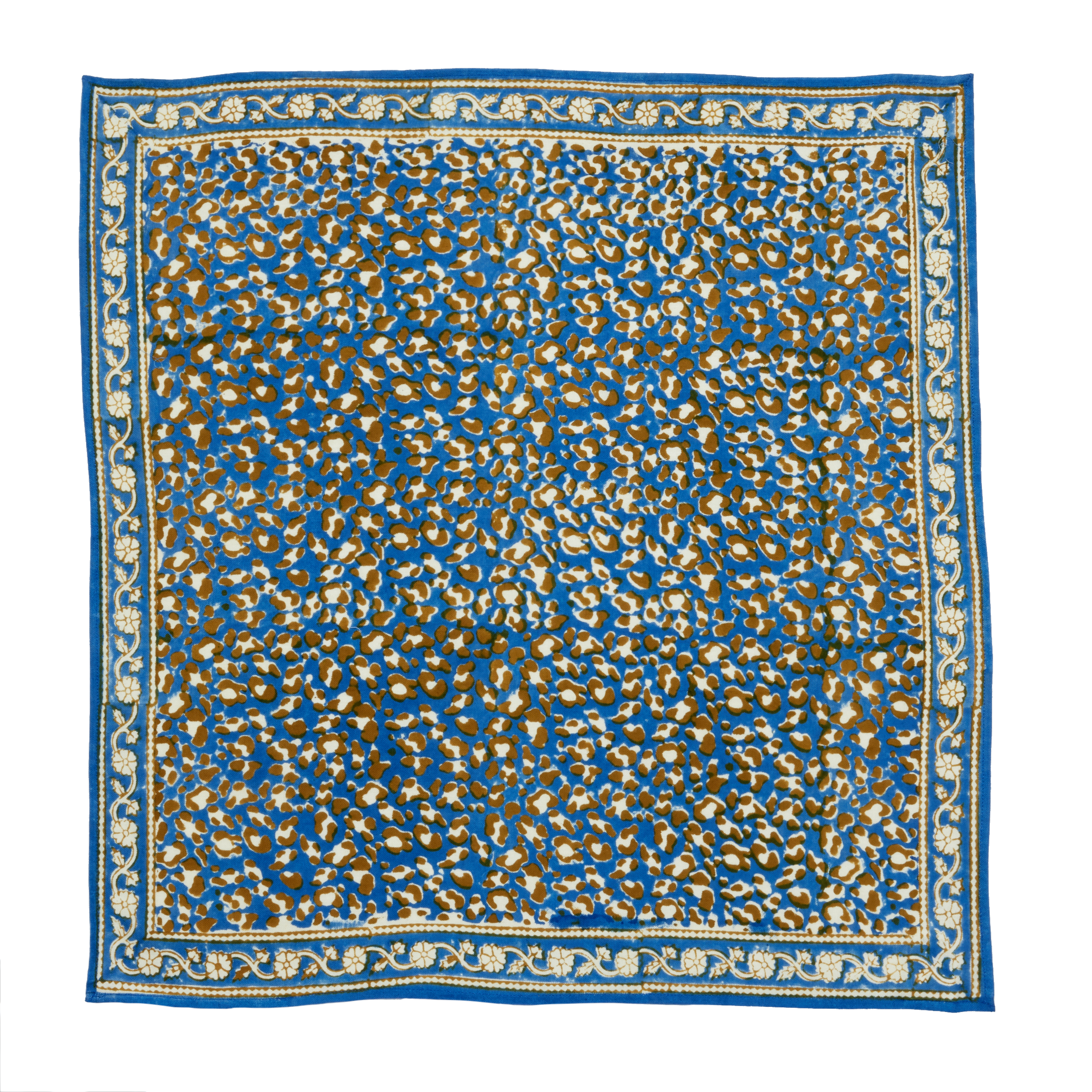 Foulard Indien - Léopard Bleu Klein