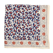 Foulard Indien - Leopard Beige Marine
