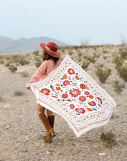 FOULARD LAINE ET SOIE BALKANS CRÈME