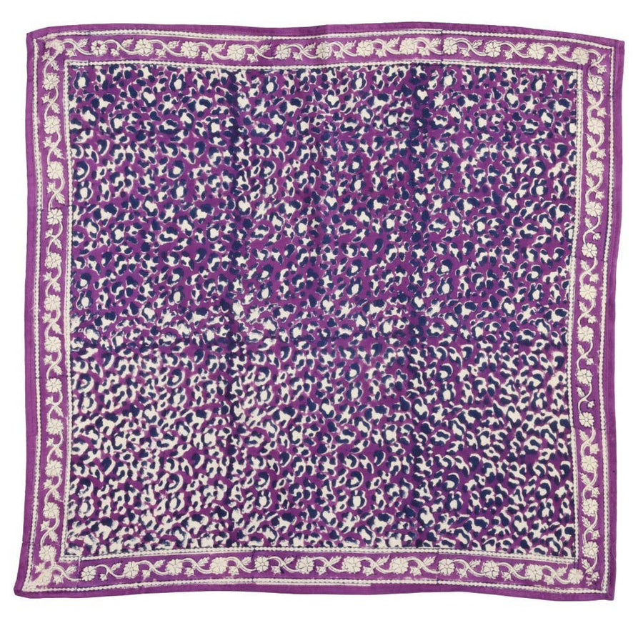 Foulard Indien - Leopard Violine