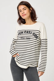 t-shirt rayé tsh2514 ricotta/night