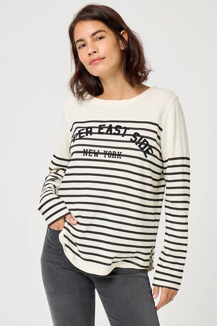 t-shirt rayé tsh2514 ricotta/night