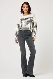 t-shirt rayé tsh2514 ricotta/night