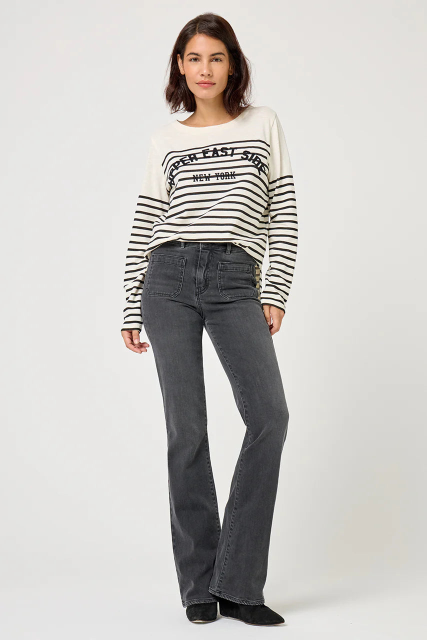 t-shirt rayé tsh2514 ricotta/night