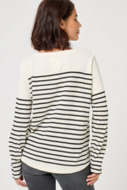 t-shirt rayé tsh2514 ricotta/night