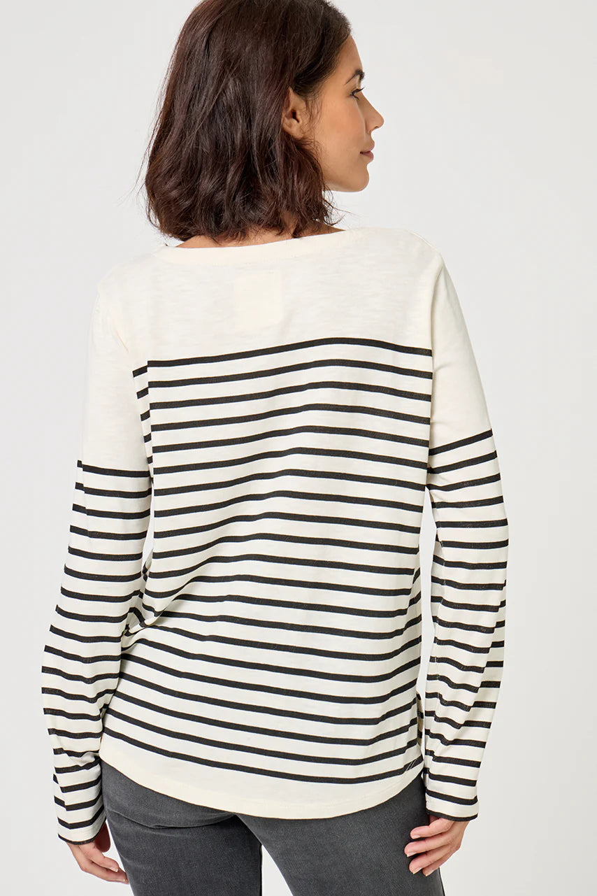 t-shirt rayé tsh2514 ricotta/night