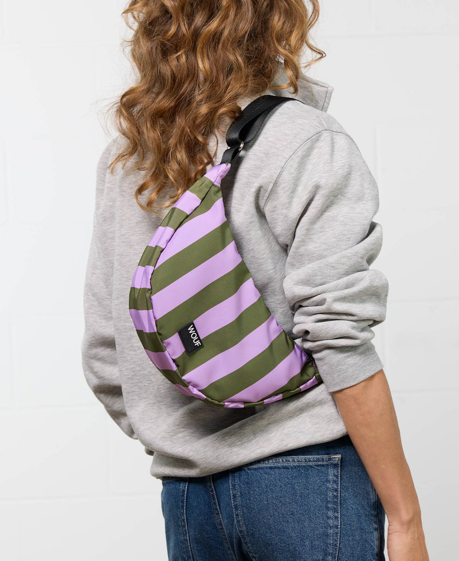 Sac bandoulière demi-lune rayé niza dwg25004