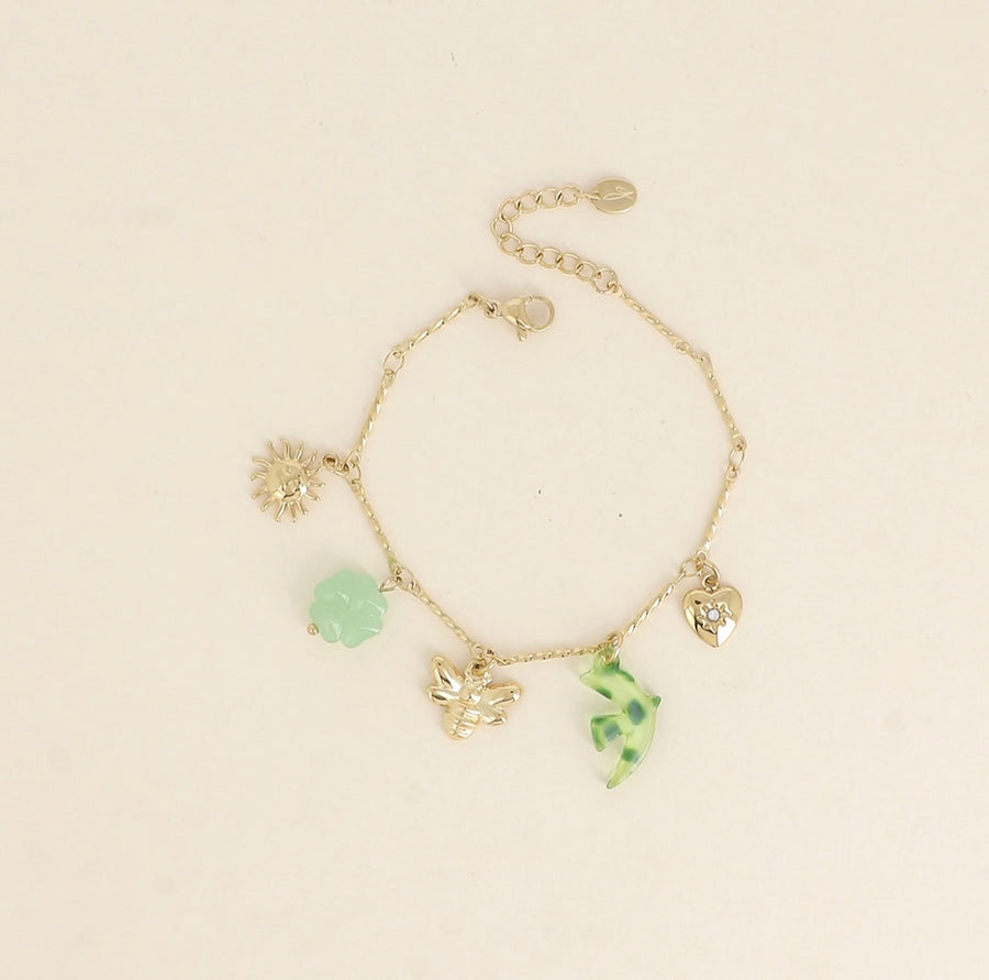 Bracelet vert acier inoxydable