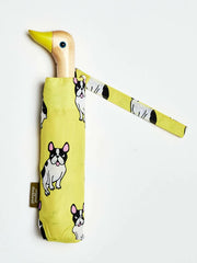 Parapluie jaune bouledogue