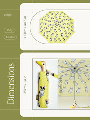 Parapluie jaune bouledogue