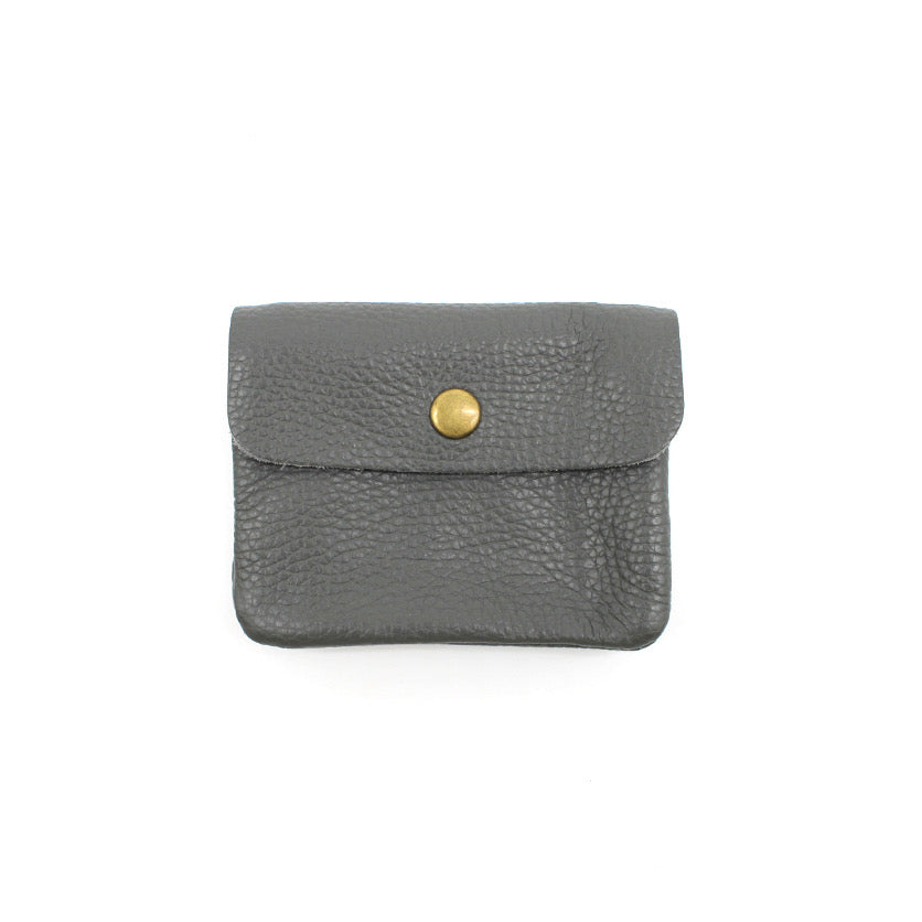 Petit porte monnaie gris  cuir