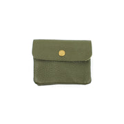 Petit porte monnaie kaki cuir