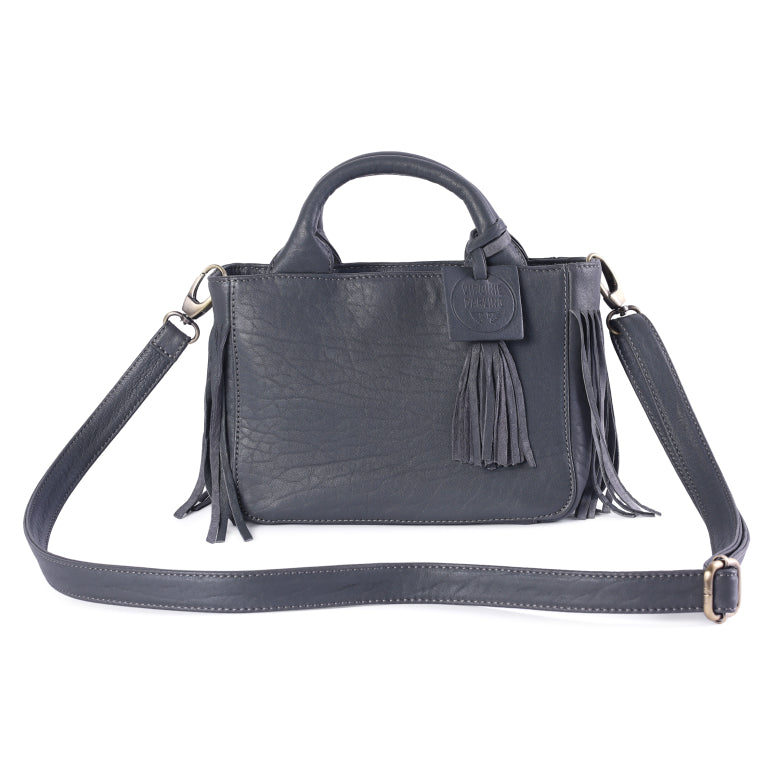 Sac gris en cuir