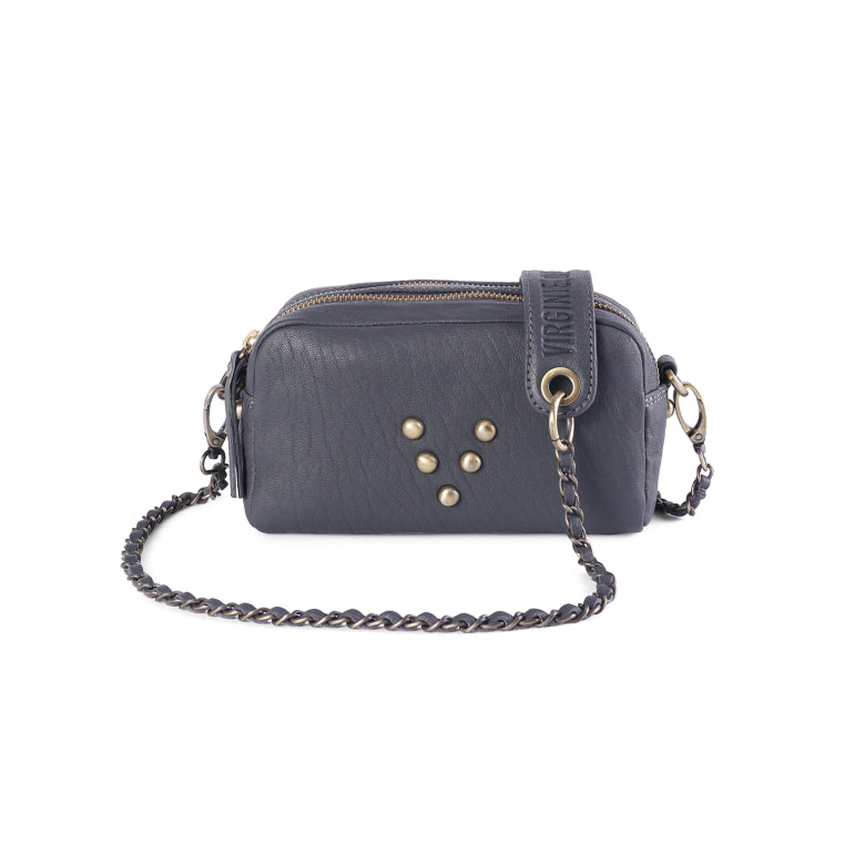 Sac gris en cuir
