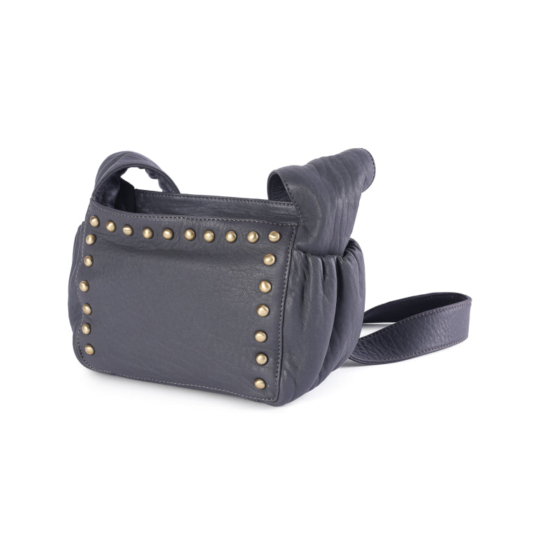 Sac en cuir gris