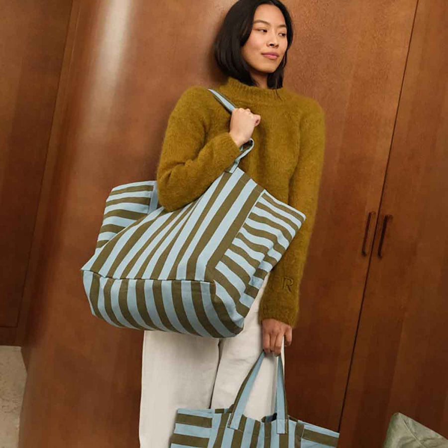 Sac Elisa stripes olive blue