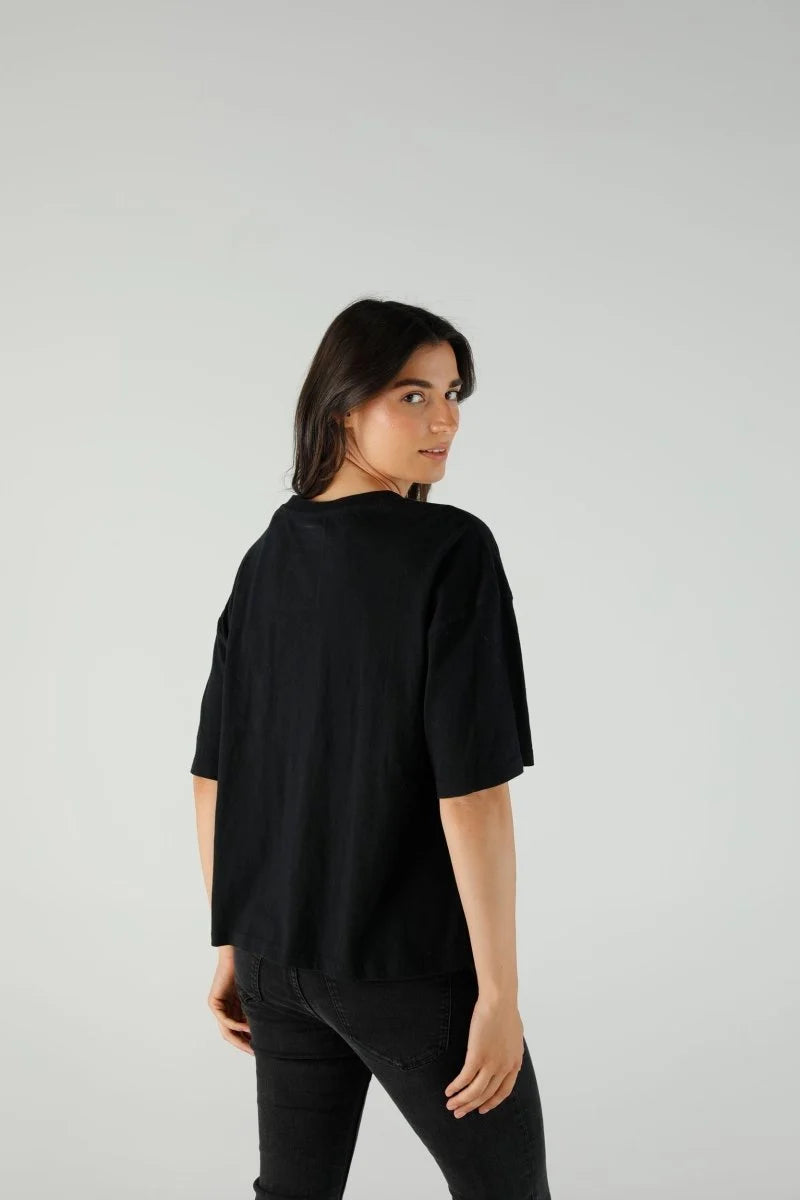 ALAN SEQUIN T-SHIRT BLACK