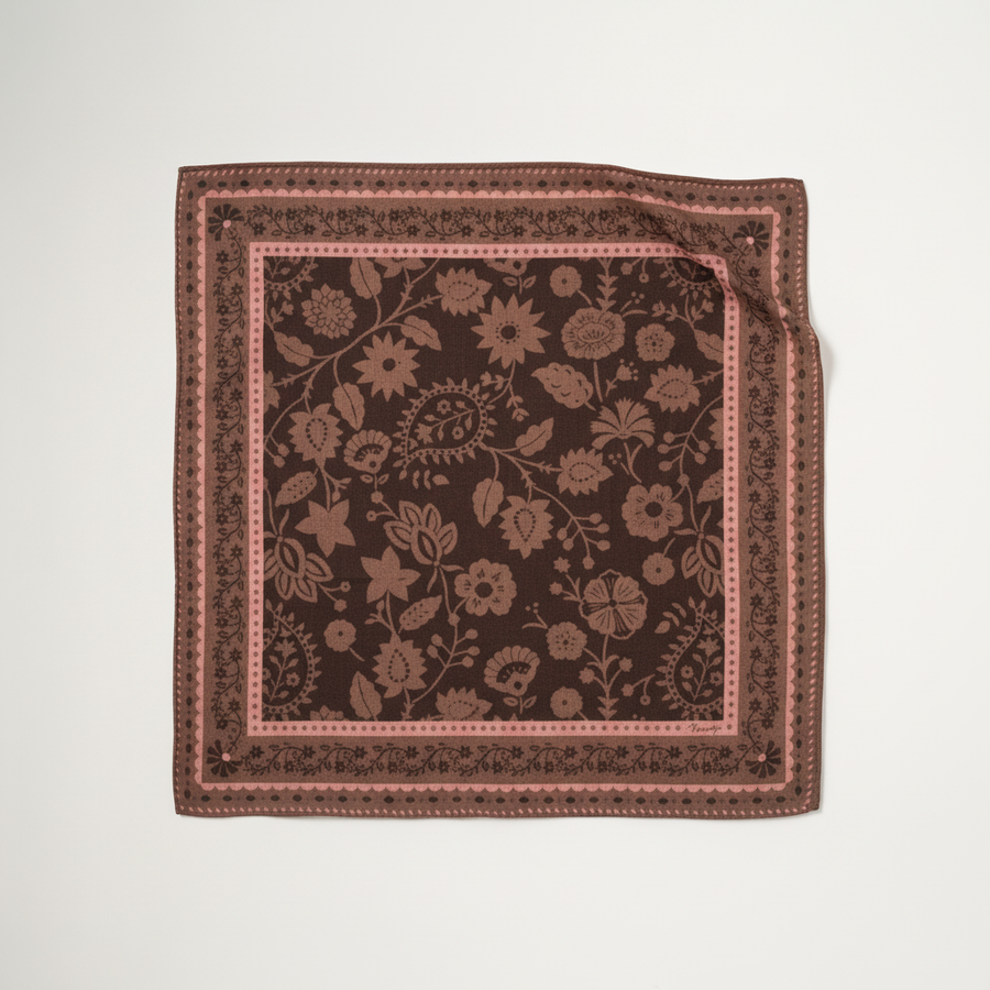 FOULARD TWILL DE COTON ECORCE SMALL INDIENNES