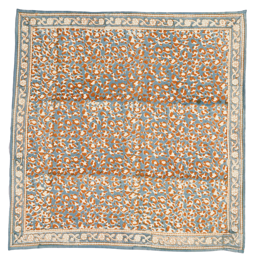 Foulard Indien - Léopard Blue