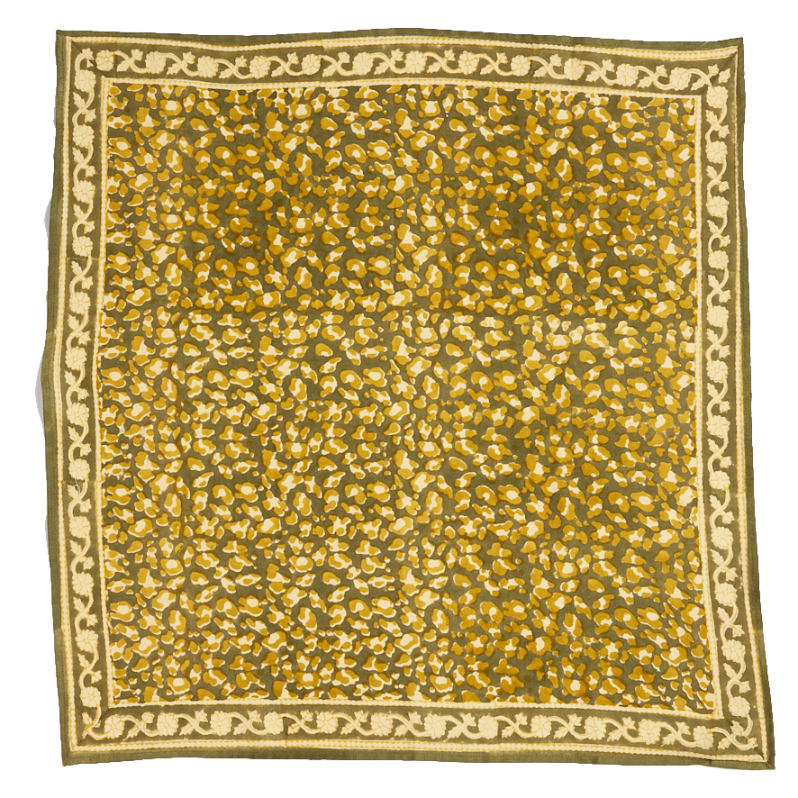 Foulard Indien - Léopard Kaki